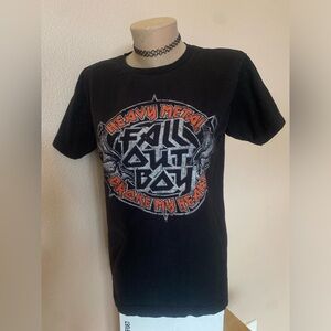 Fall Out Boy ‘Heavy Metal Broke My Heart’ Black & Red Emo Band Tee